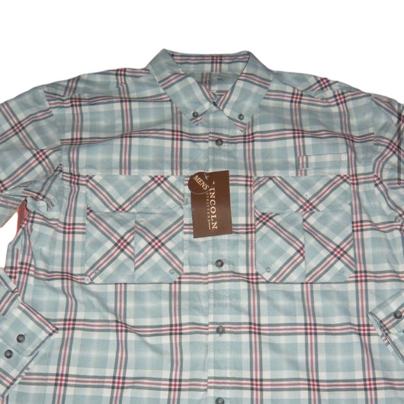 Lincoln Outfitters Men's Vented Plaid Moisture Wick Button Down Shirt - M - NWT - Picture 4 of 10